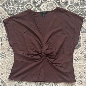 Brown Twist Front Top